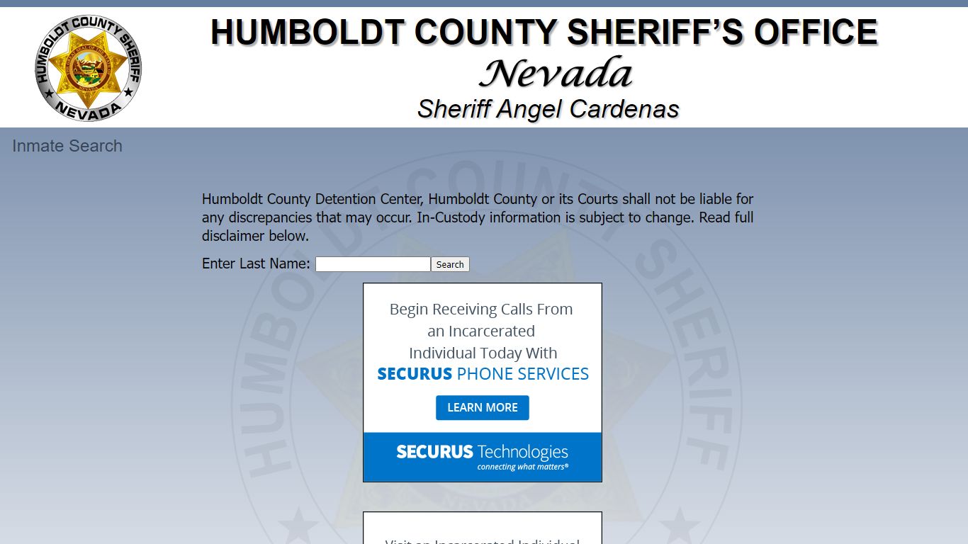 Inmate Search - HUMBOLDT COUNTY SHERIFF’S OFFICE